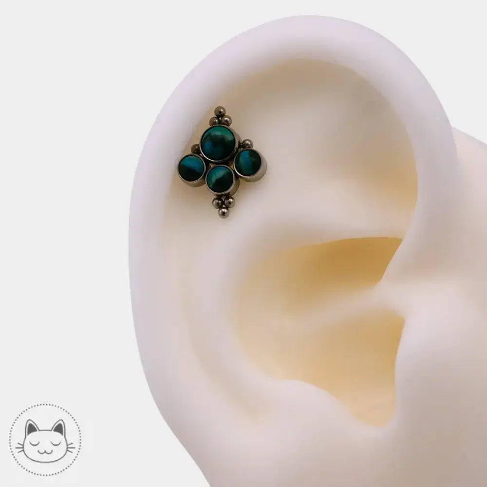 Bijou piercing hélix conch lobe malachite synthétique LeRoi