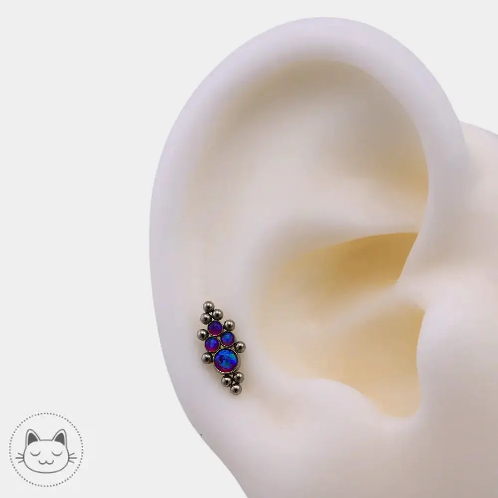 LeRoi bijou titane opale violette synthétique compatible IS