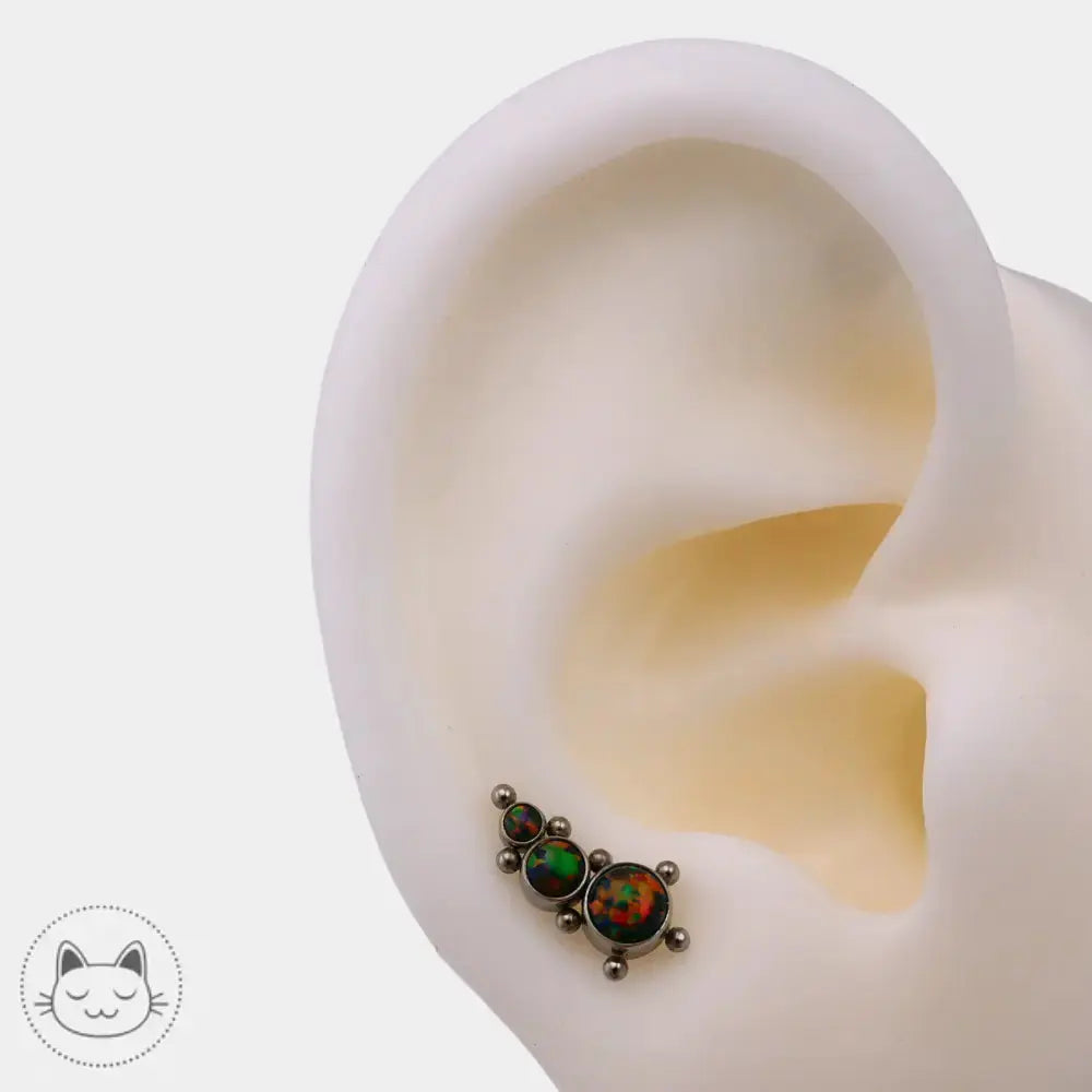 Accessoire piercing LeRoi opale noire synthétique