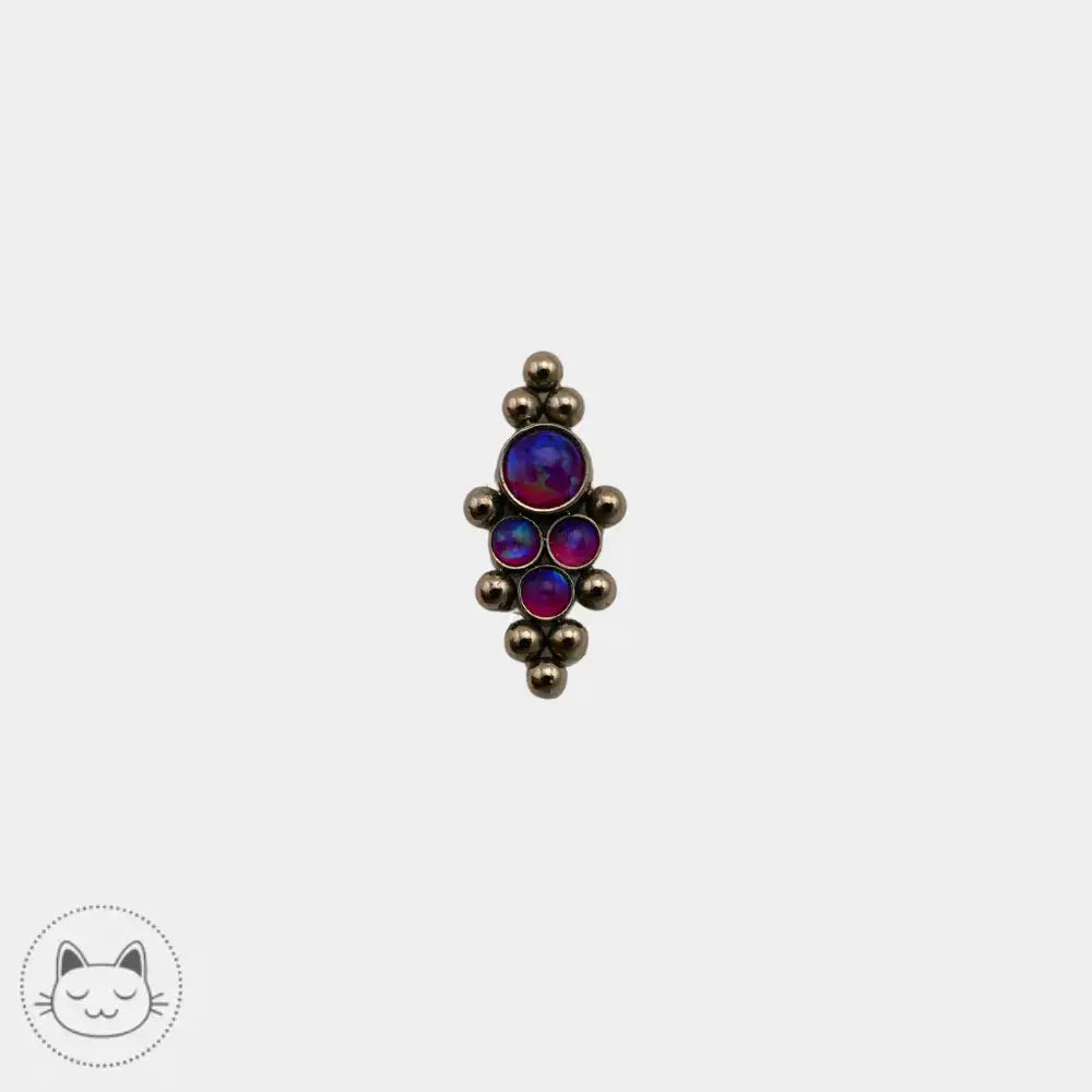 Bijou LeRoi titane ASTM F136 opale violette synthétique