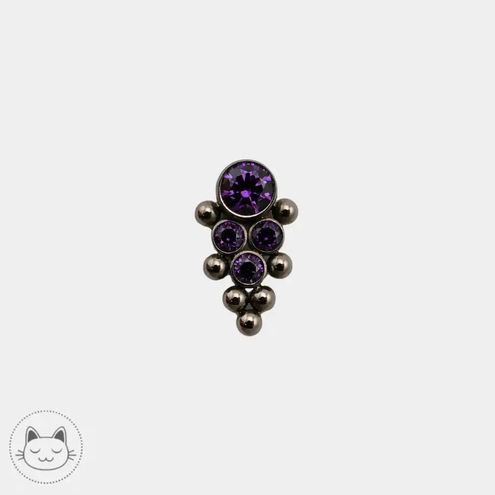 Bijou LeRoi en titane ASTM F136 avec zircon violet