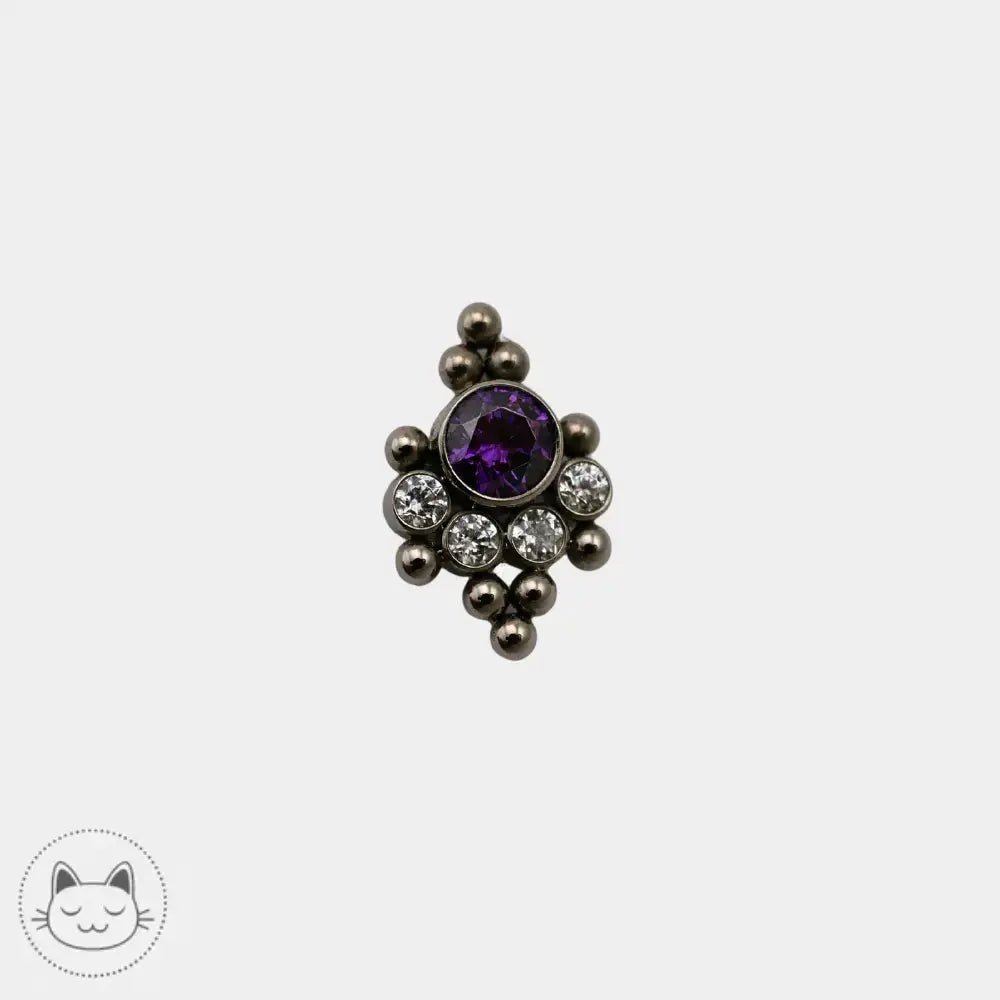 Bijou LeRoi titane ASTM F136 zircon violet et zircons blancs