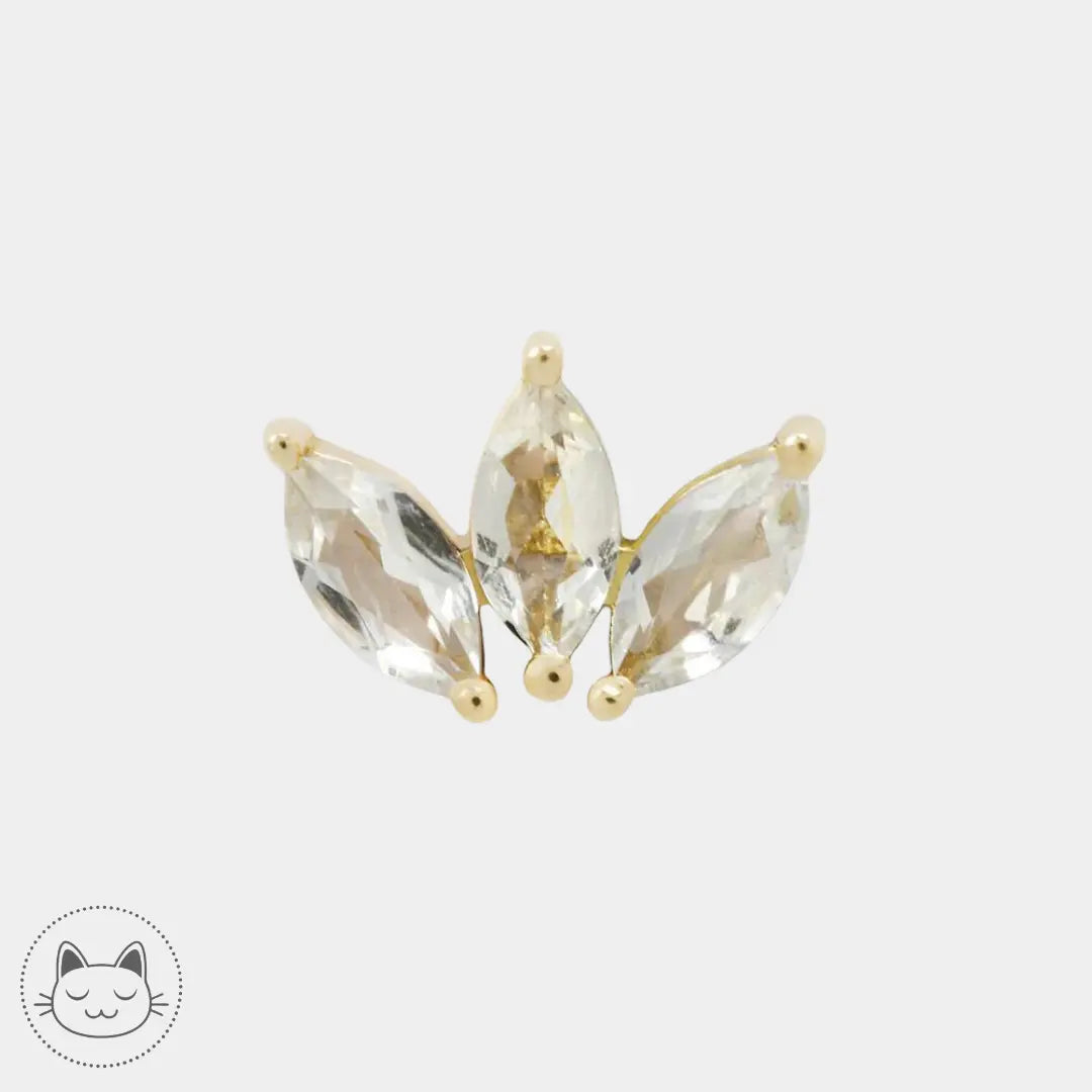 Piercing Mini Moet or 14k serti de cristaux Swarovski