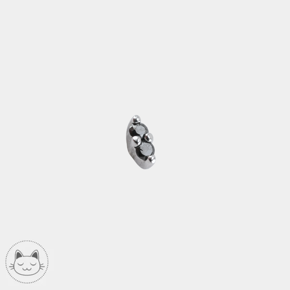 Buddha Jewelry Mishka 2 en or blanc 14 carats de 3 x 1 mm