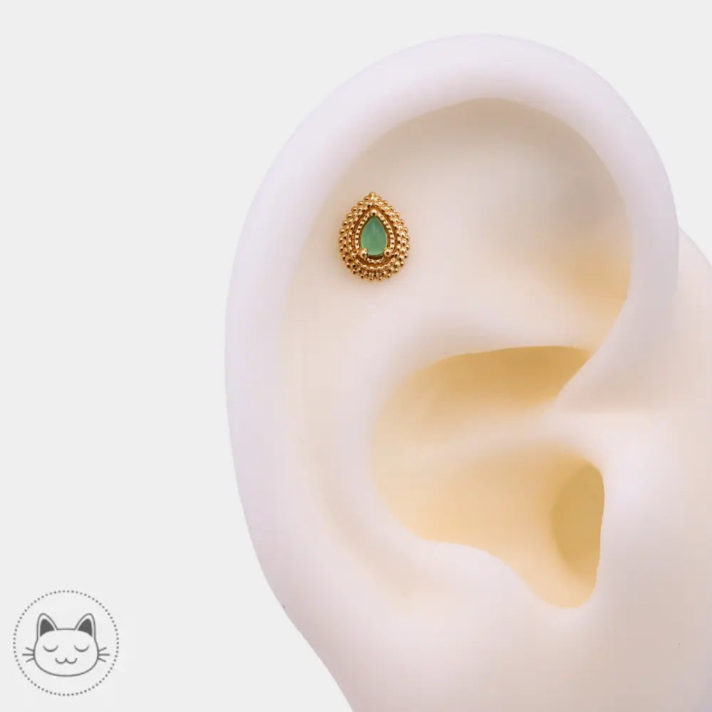 Modèle BVLA Mini Afghan Pear en chrysoprase sablée