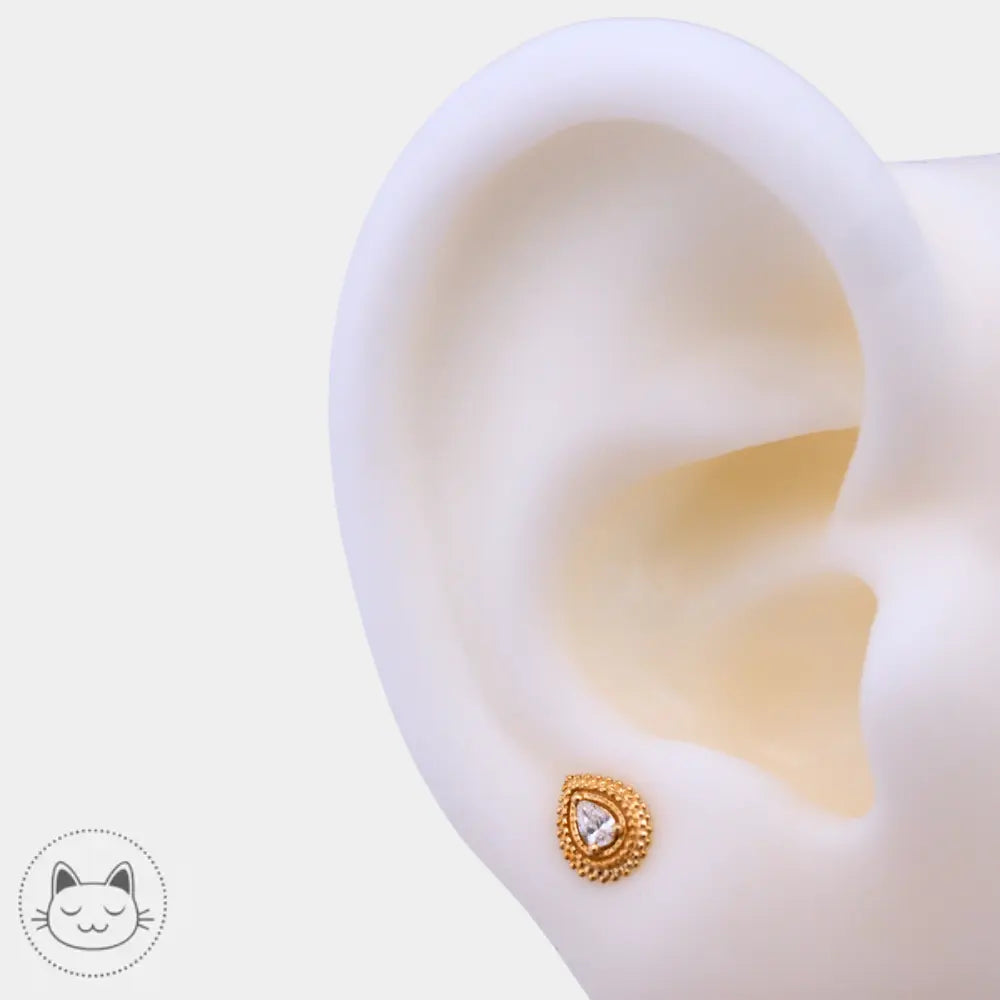 BVLA Mini Afghan Pear or 14K zircon blanc