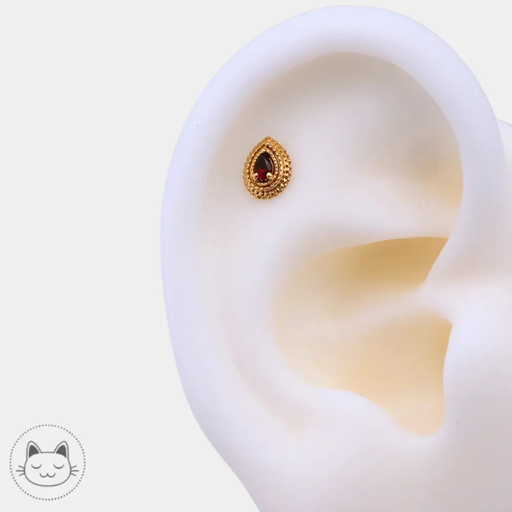Modèle BVLA Tiny Afghan Pear or 14K rubis