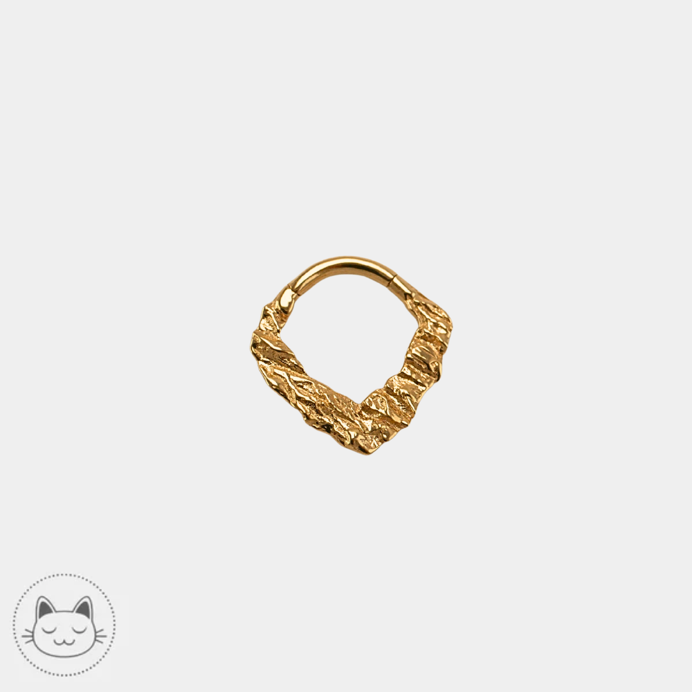 Bijou clicker NAGA Rustique en or jaune 14K