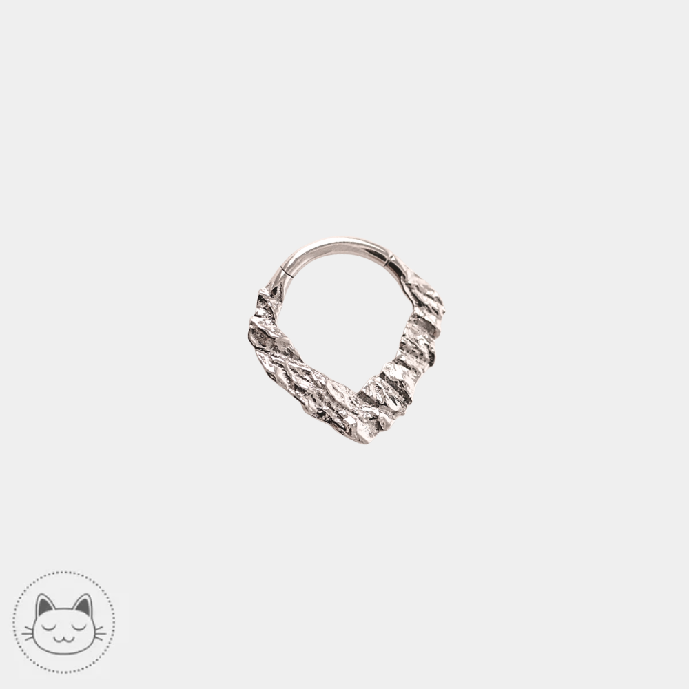 Anneau piercing NAGA Rustique en or blanc 14 carats