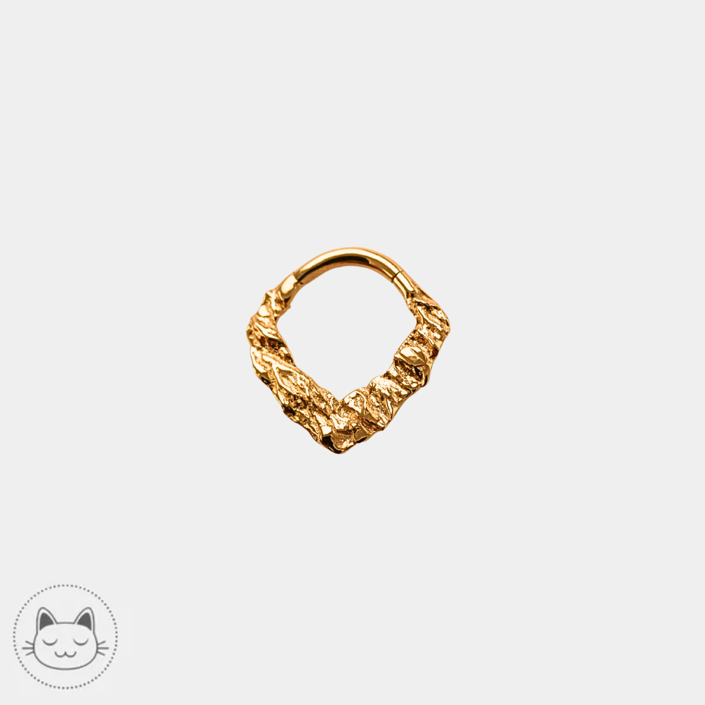 Clicker piercing NAGA Rustique en or jaune 14 carats
