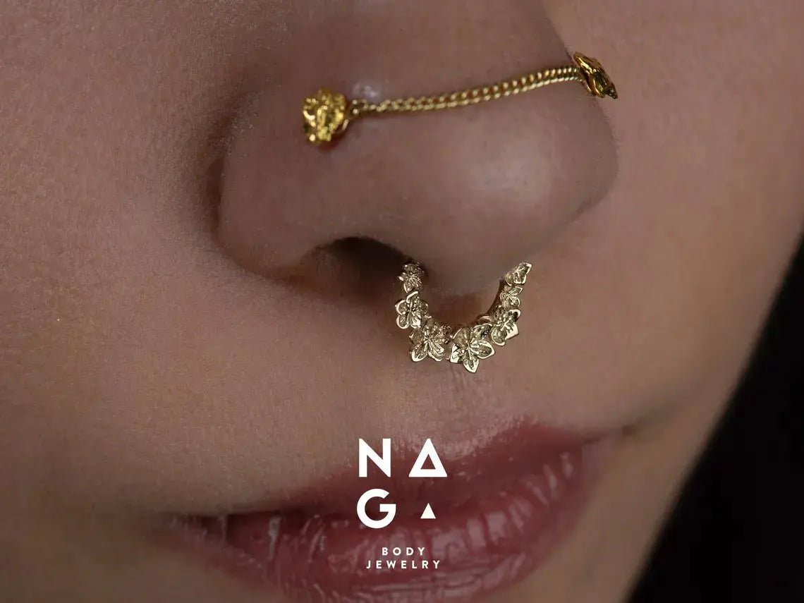 Naga Jewelry - Sakura no Ame - Anneau or jaune Kawaii Place piercing