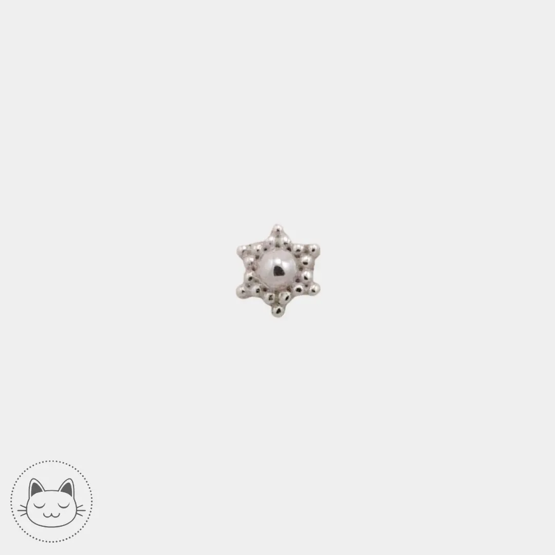 Naga Jewelry - Solstice - Or 14 carats
Cabochon étoile threadless en or blanc, 14 carats, 3 mm.