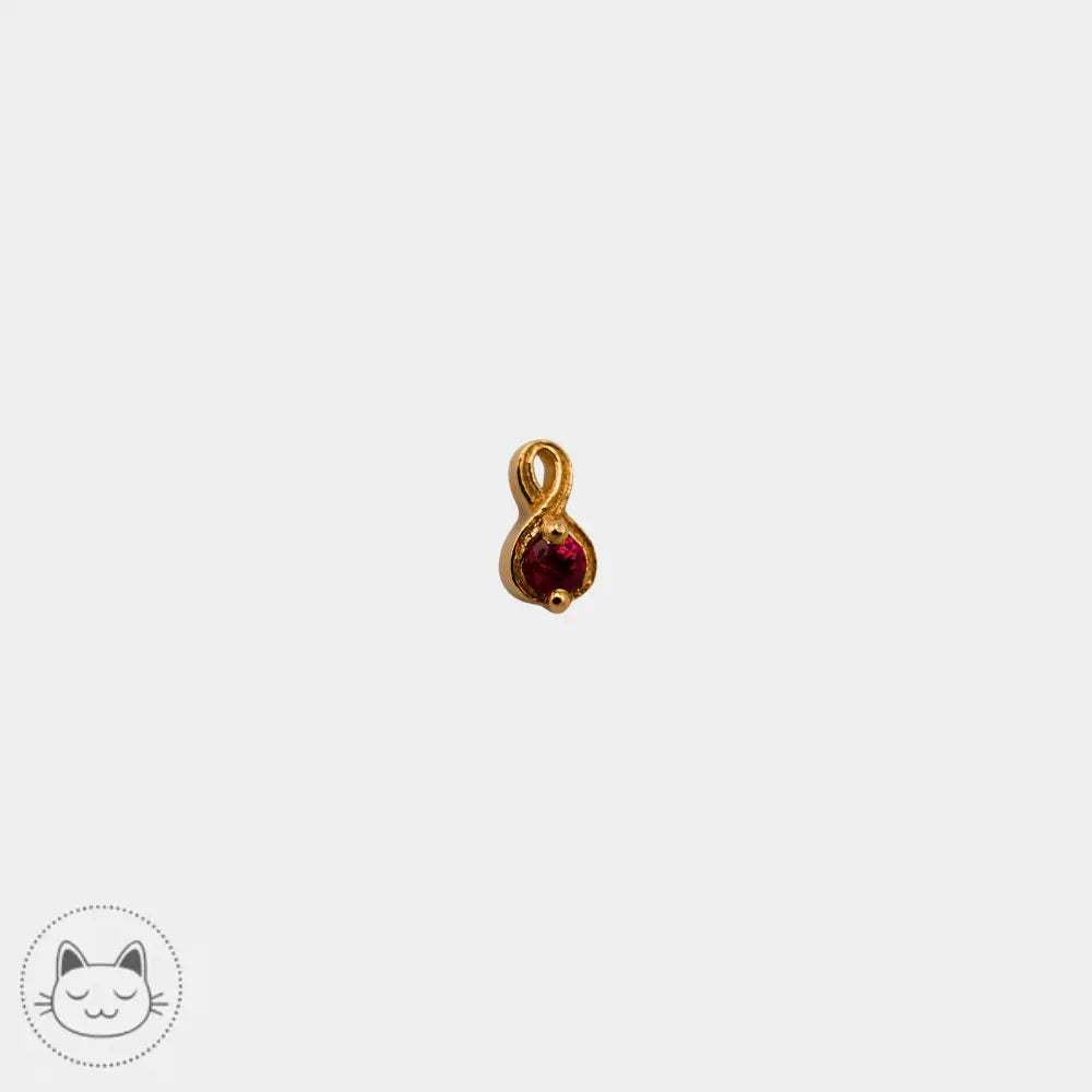 Cabochon threadless Naga Jewelry en or 14k avec rubis