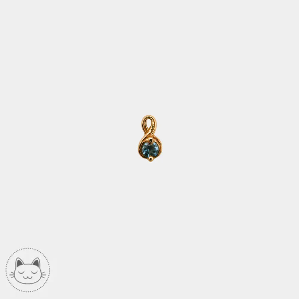 Cabochon threadless Naga Jewelry en or 14k avec saphir bleu