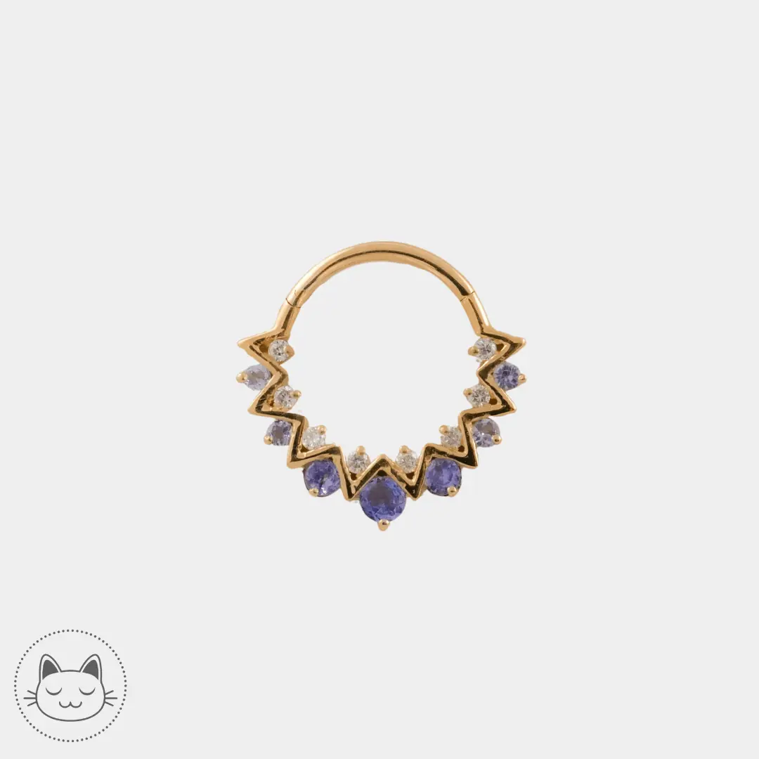 Anneau Daphnée en or 14k diamants et tanzanites, Kawaii Place Lille