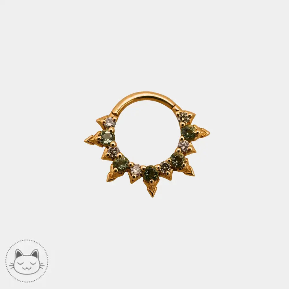 Clicker or 14 carats moldavite diamant Naga Jewelry