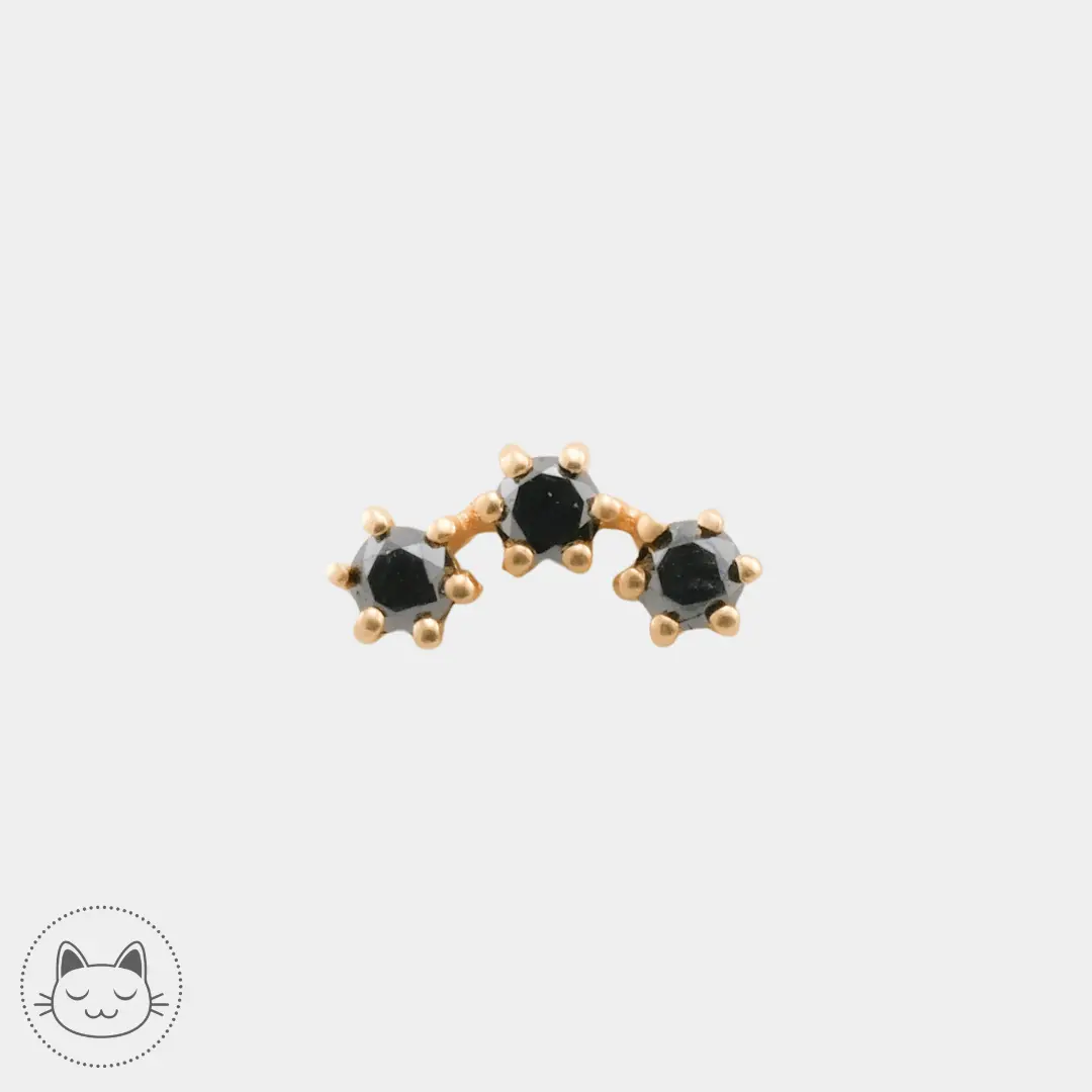 Naga - Rhapsody - Or jaune et Diamant noir - Kawaii Place piercing