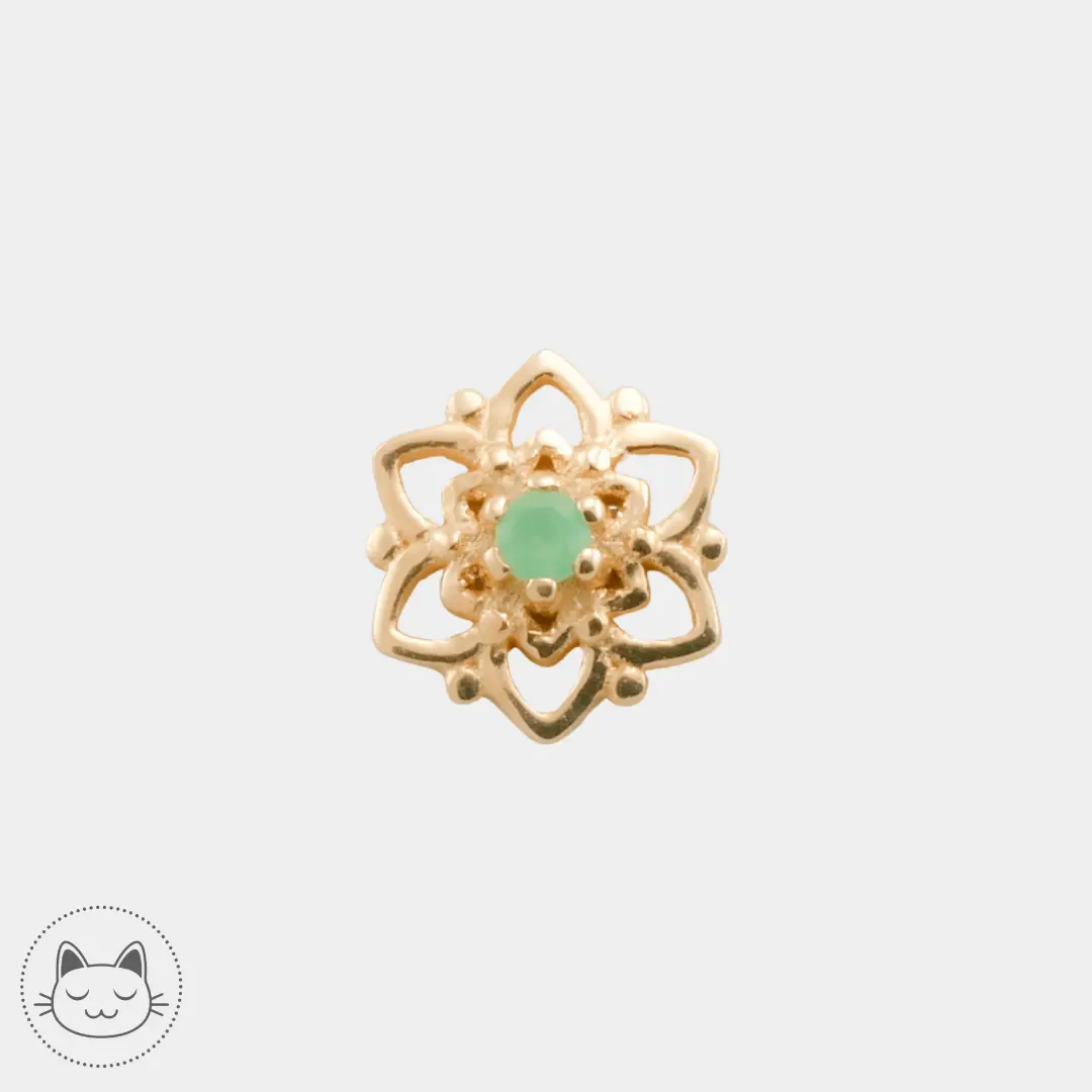 Naga - Demetria - Or jaune et Chrysoprase - Kawaii Place piercing