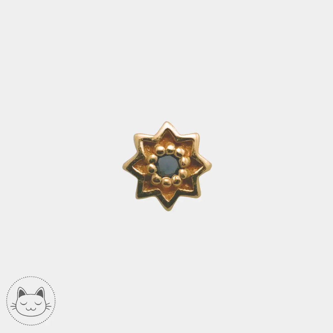 Naga - Estrella - Or jaune et Diamant noir Kawaii Place piercing
