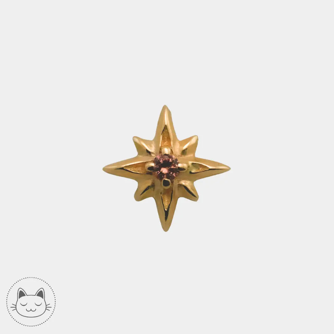 Naga - Hyperion - Or jaune et Saphir rose. Kawaii Place piercing