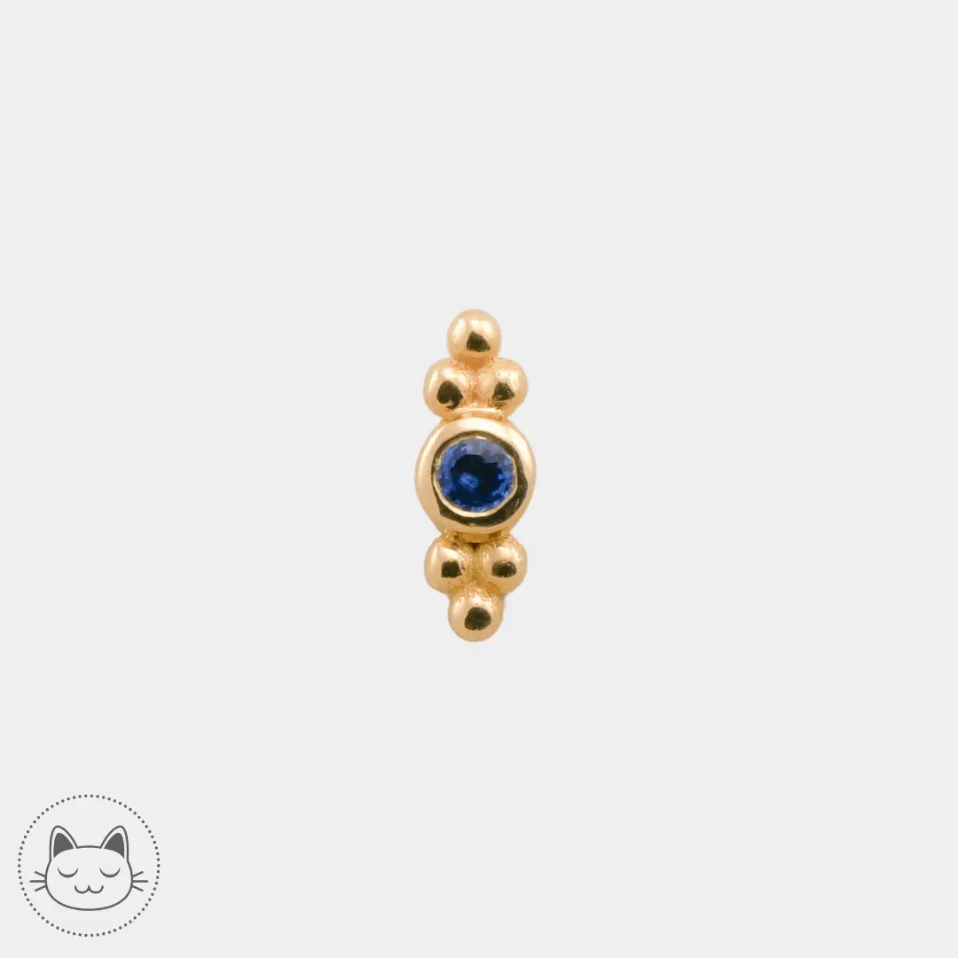 Naga - Athanor - Or jaune et Saphir - Kawaii Place piercing