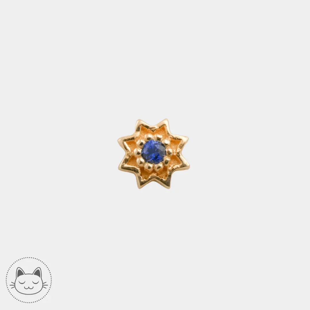 Naga - Estrella - Or jaune et Saphir - Kawaii Place piercing