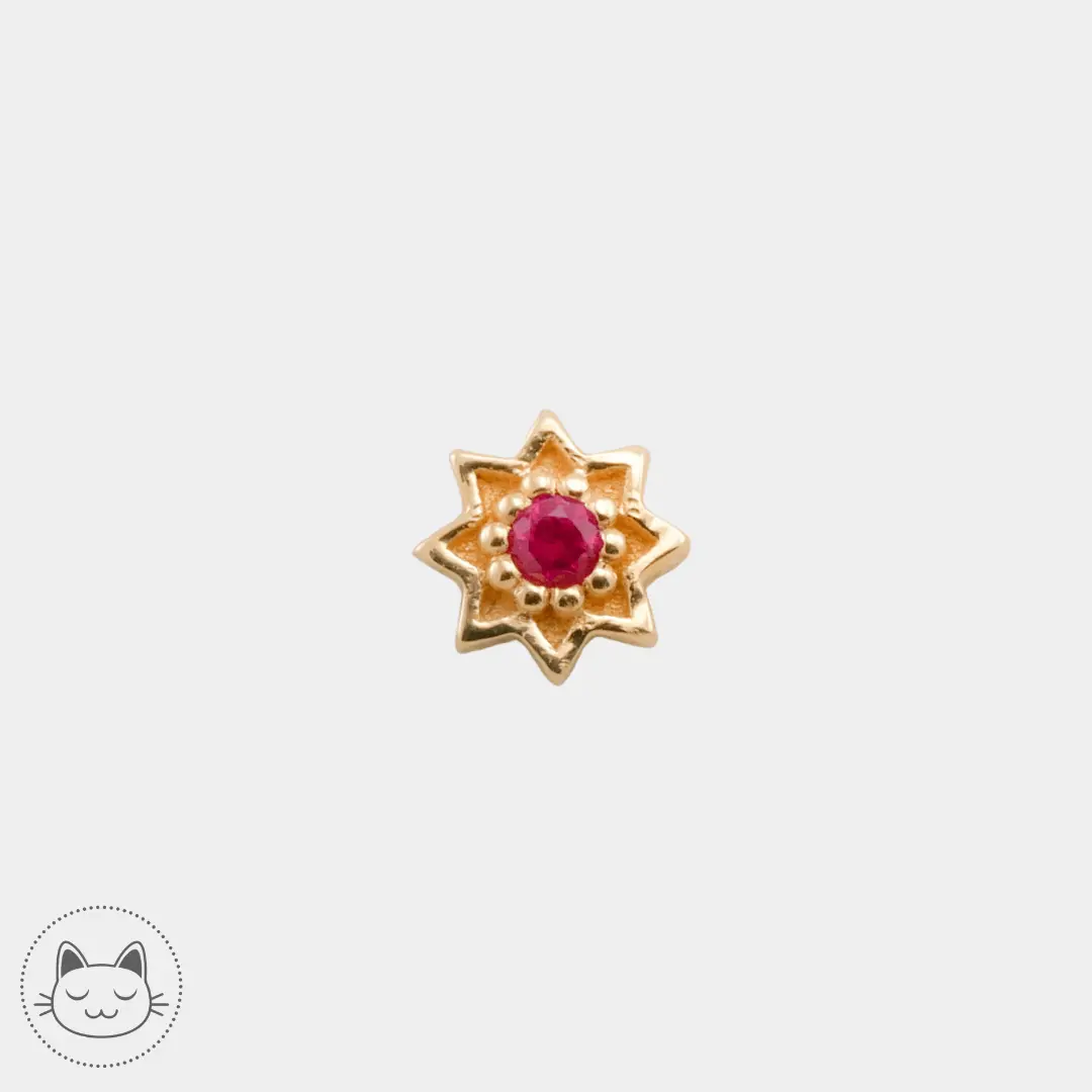 Naga - Estrella - Or jaune et Rubis - Kawaii Place piercing