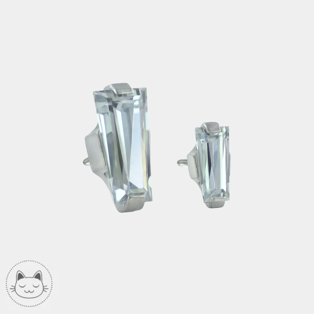 bijoux titane zircon blanc neometal baguette tailles