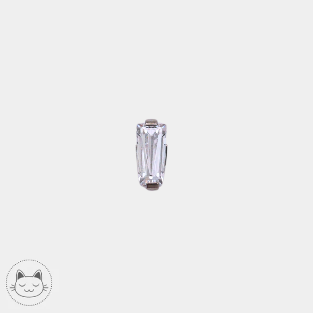 bijou titane zircon blanc neometal baguette