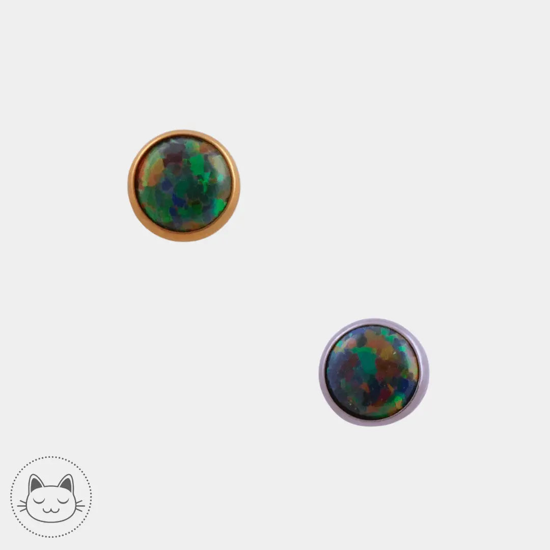 NeoMetal - Cabochon - Opale Peacock 5 mm - Kawaii Place piercing