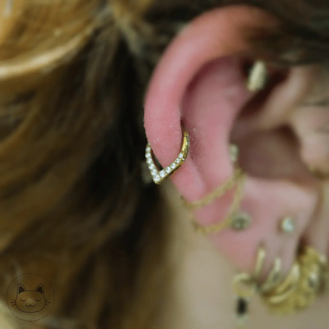 Anneau Titane - Drop - Zircons blancs - Kawaii Place piercing