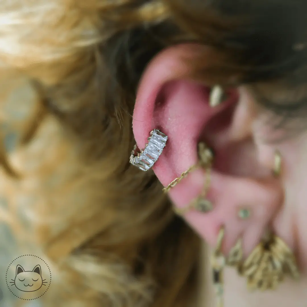 Anneau Titane - Massif avec Zircons - Kawaii Place piercing