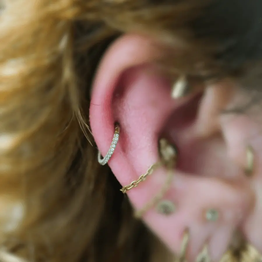 Anneau Titane - Zircons - Kawaii Place piercing