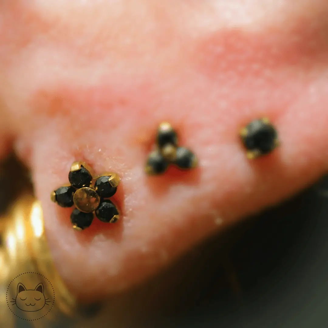 NeoMetal - Flower - Zircon noir - Kawaii Place piercing
