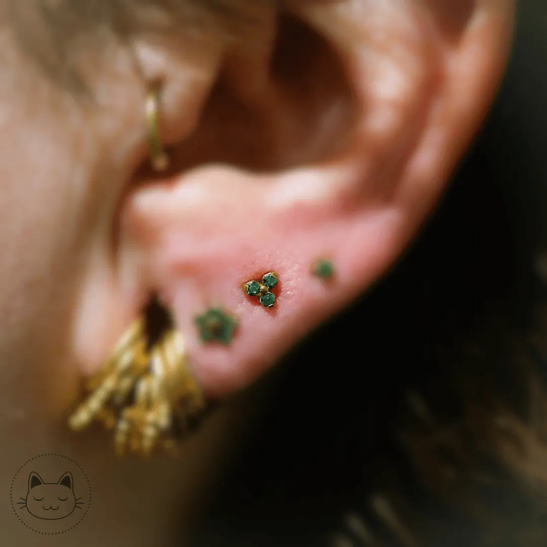 NeoMetal - Trinité - Zircon Vert - Kawaii Place piercing