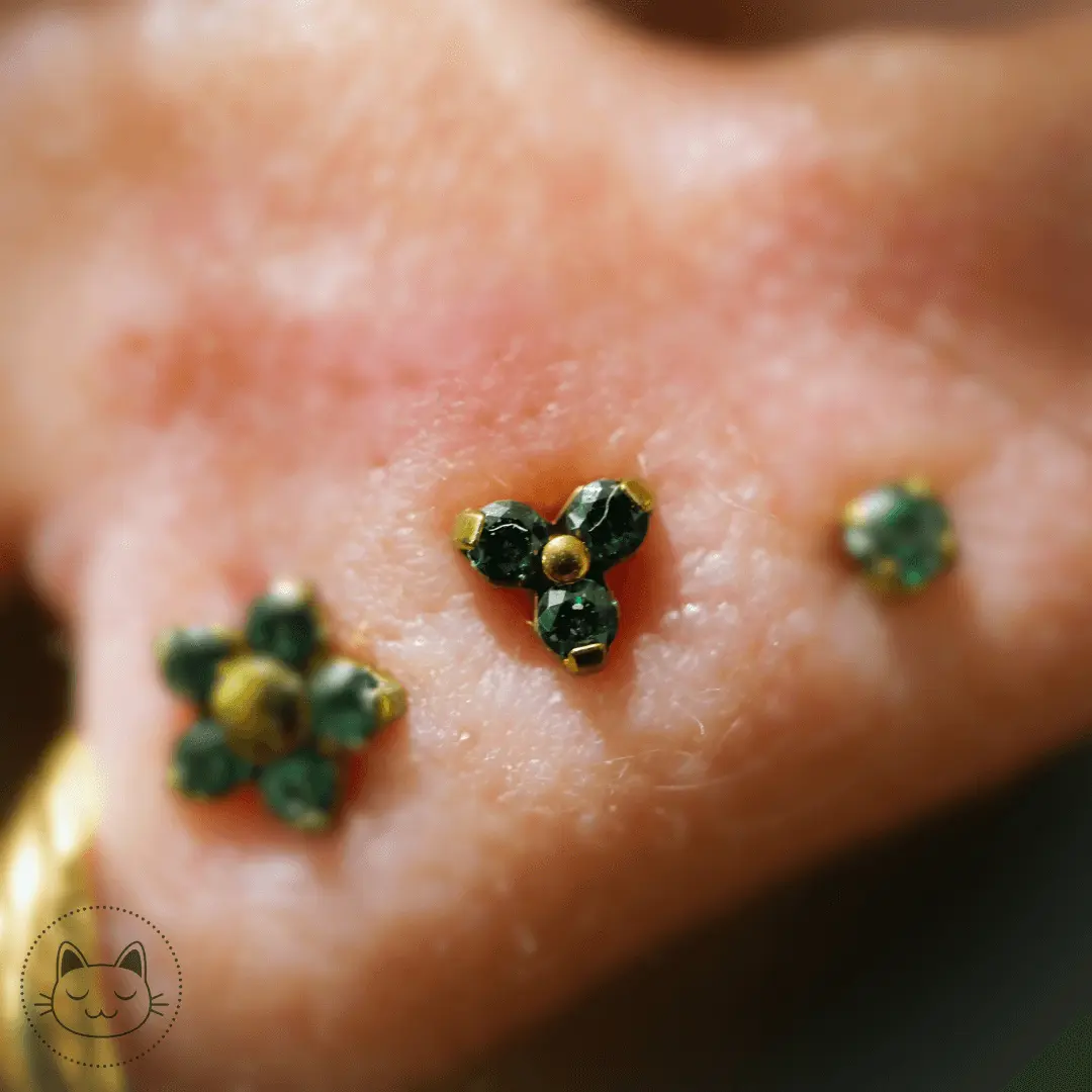 NeoMetal - Trinité - Zircon Vert - Kawaii Place piercing