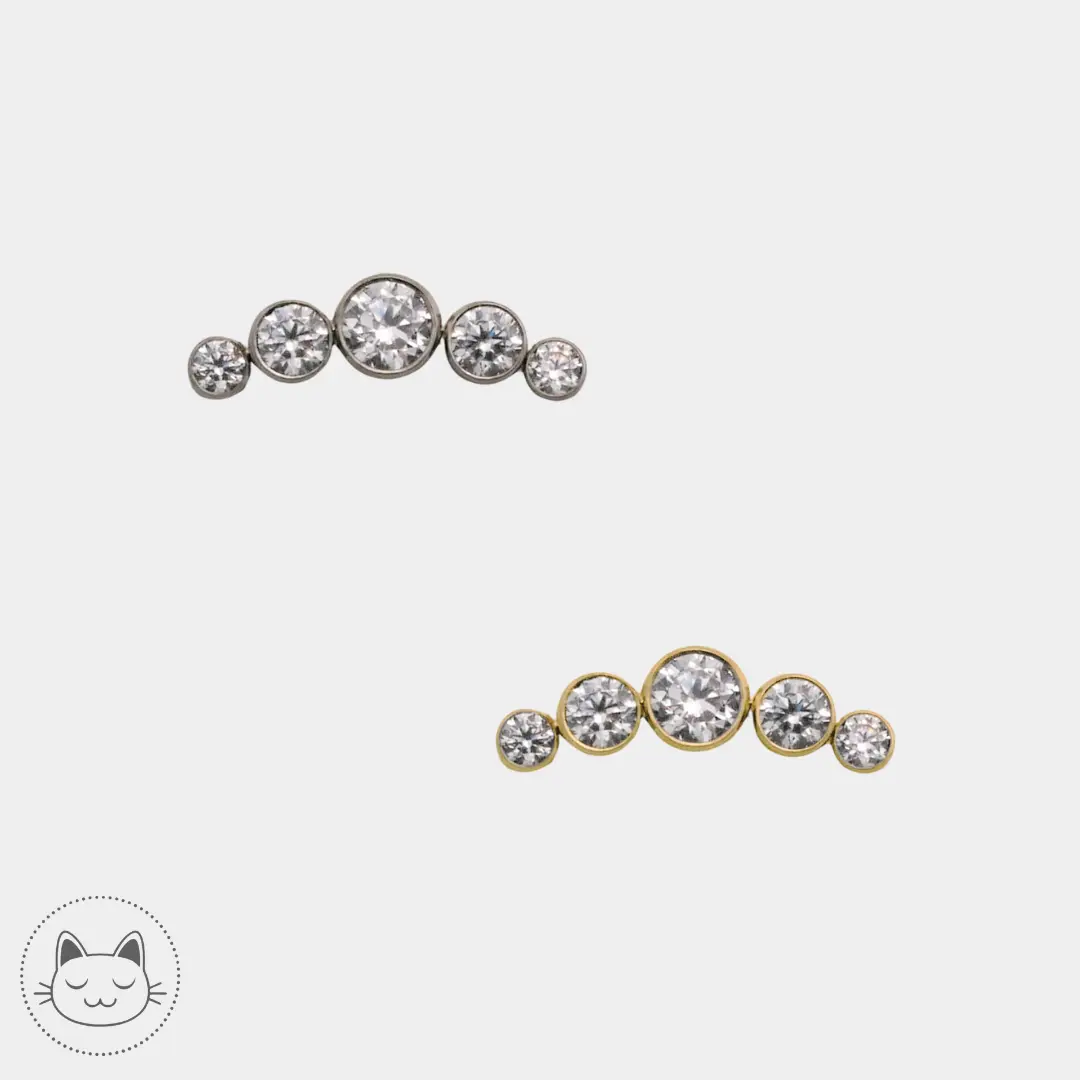 LeRoi - 6t - Titane et zircons blancs Kawaii Place piercing