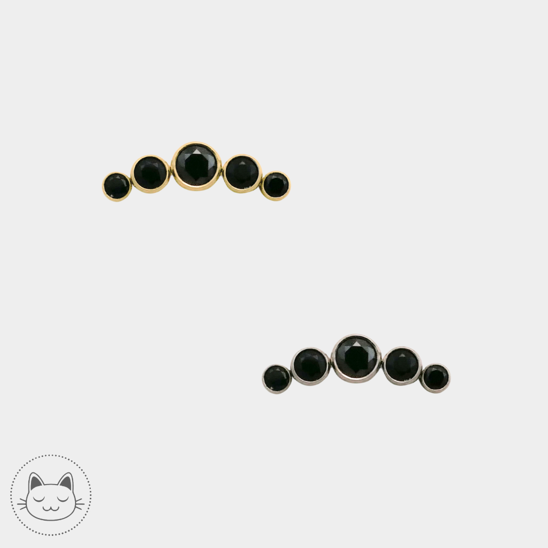 LeRoi - 6t - Titane et zircons noir Kawaii Place piercing