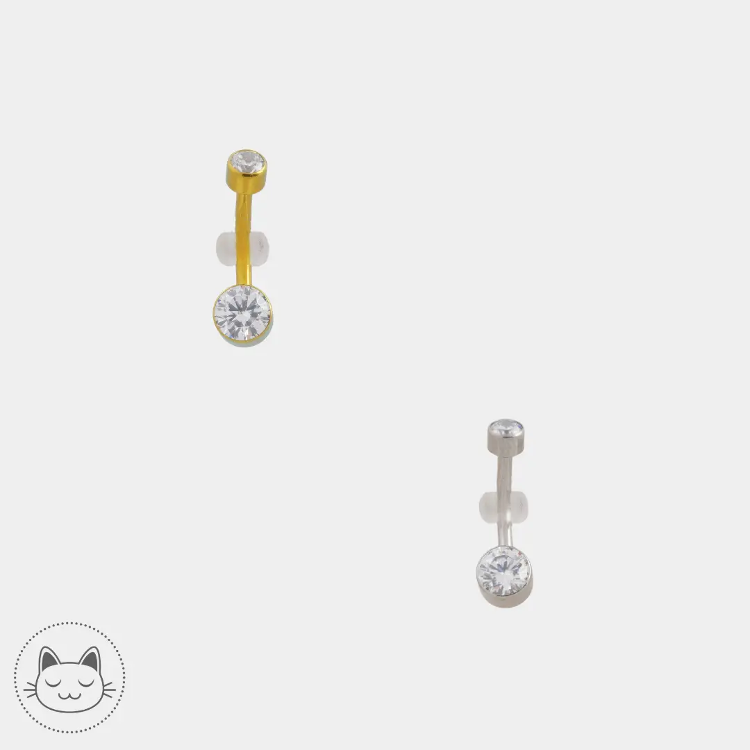 Bijou nombril - Titane - Zircon Blanc - Kawaii Place piercing