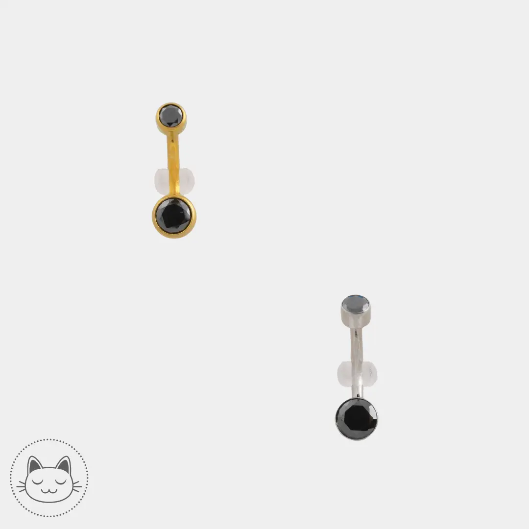 Bijou nombril - Titane - Zircon Noir - Kawaii Place piercing