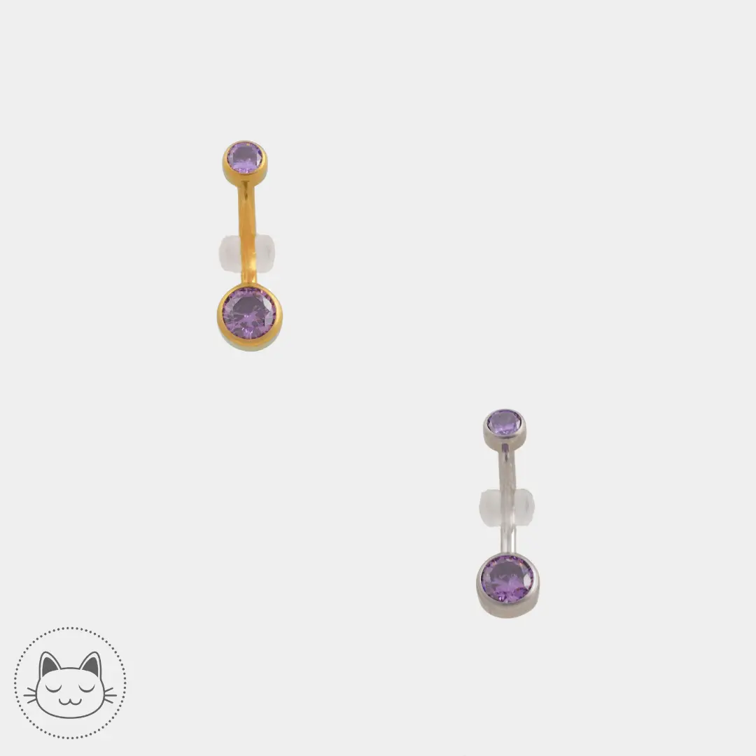 Bijou nombril - Titane - Zircon Violet - Kawaii Place piercing