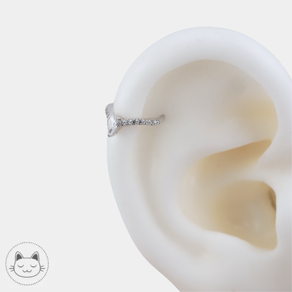 Buddha Jewelry Nyx en or blanc 14 carats et zircons blancs