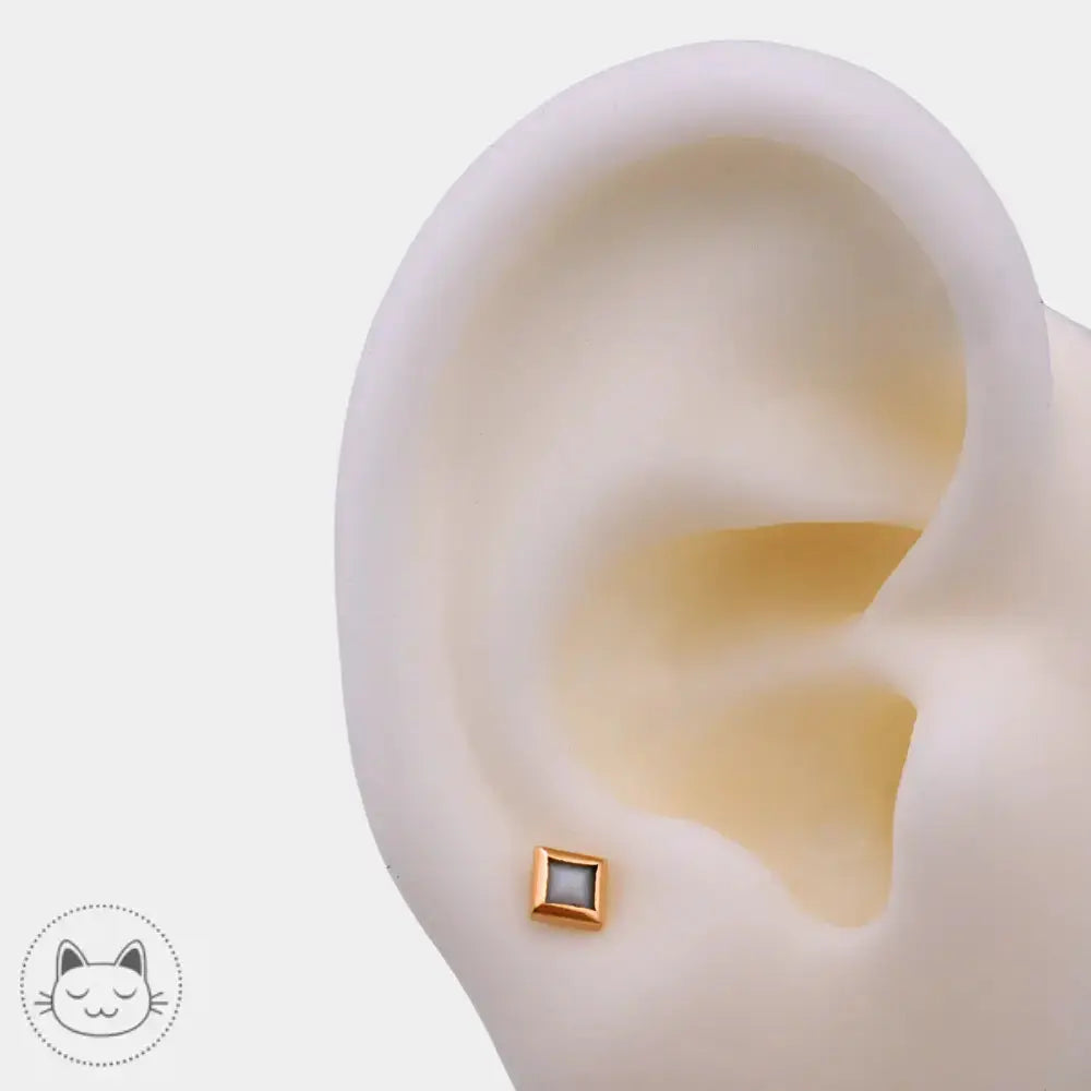 Bijou or jaune 14K pierre de lune compatible NeoMetal