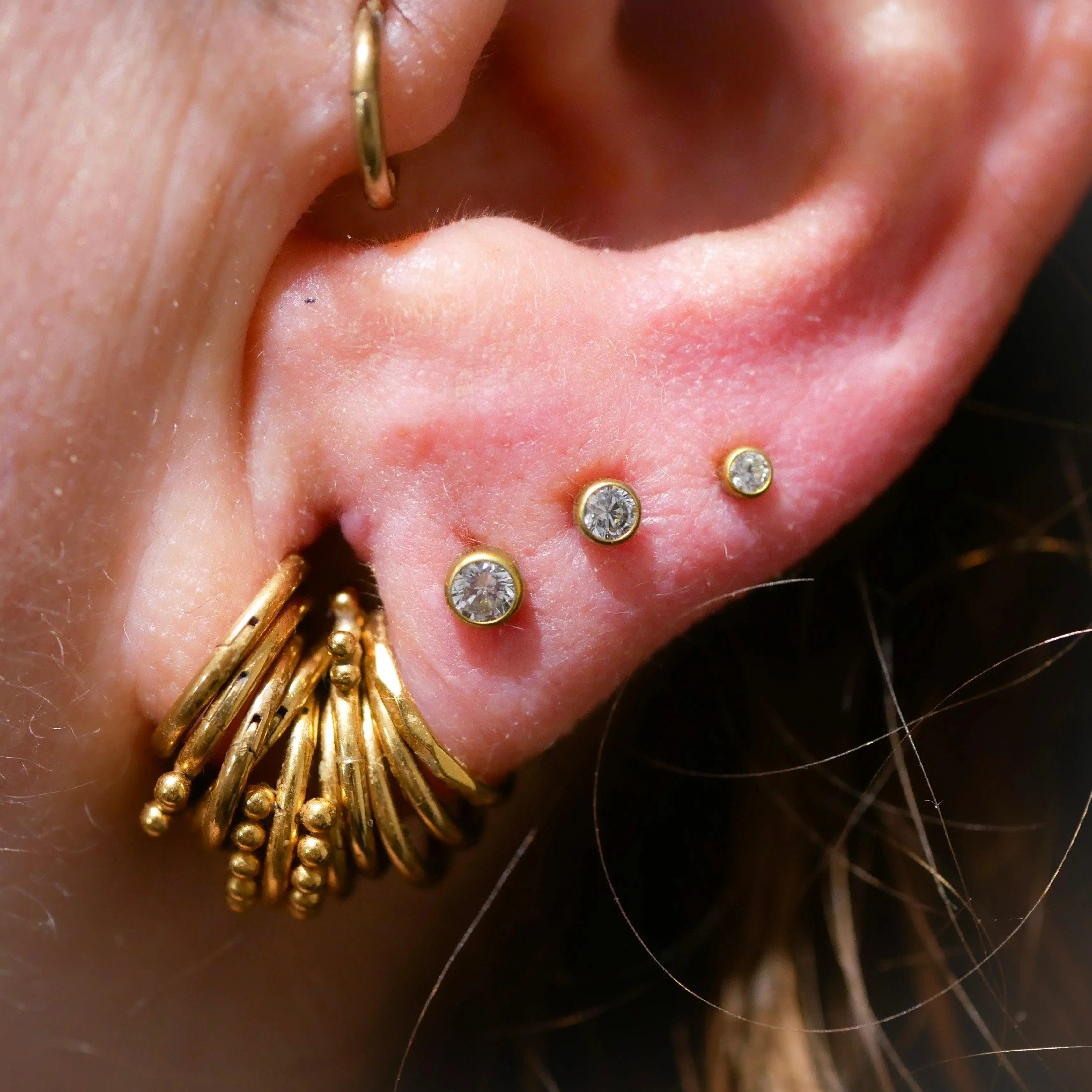 NeoMetal - Cabochon - Zircon Champagne - Kawaii Place piercing