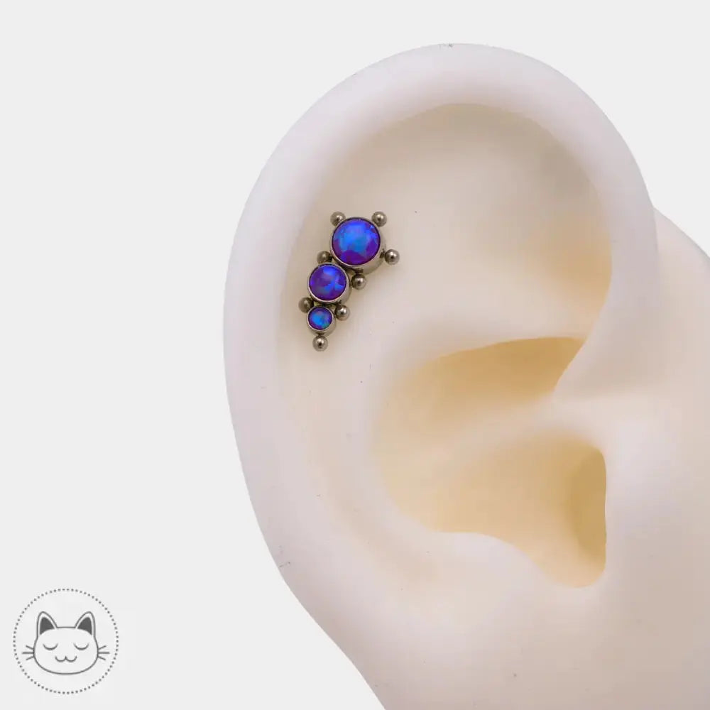 Accessoire piercing LeRoi opale bleue synthétique