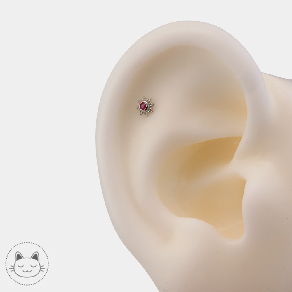Piercing helix rubis en or 14 carats Naga Galileo