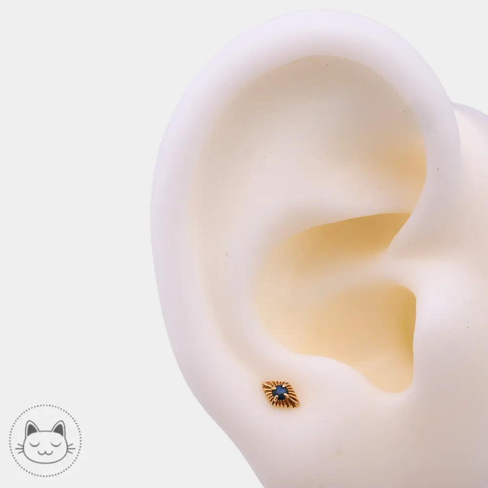 🚧 Sacred Symbols - D58 - Saphir bleu nuit Kawaii Place piercing