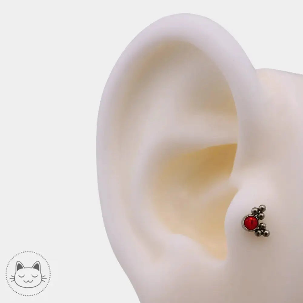 Piercing titane LeRoi opale de feu hélix