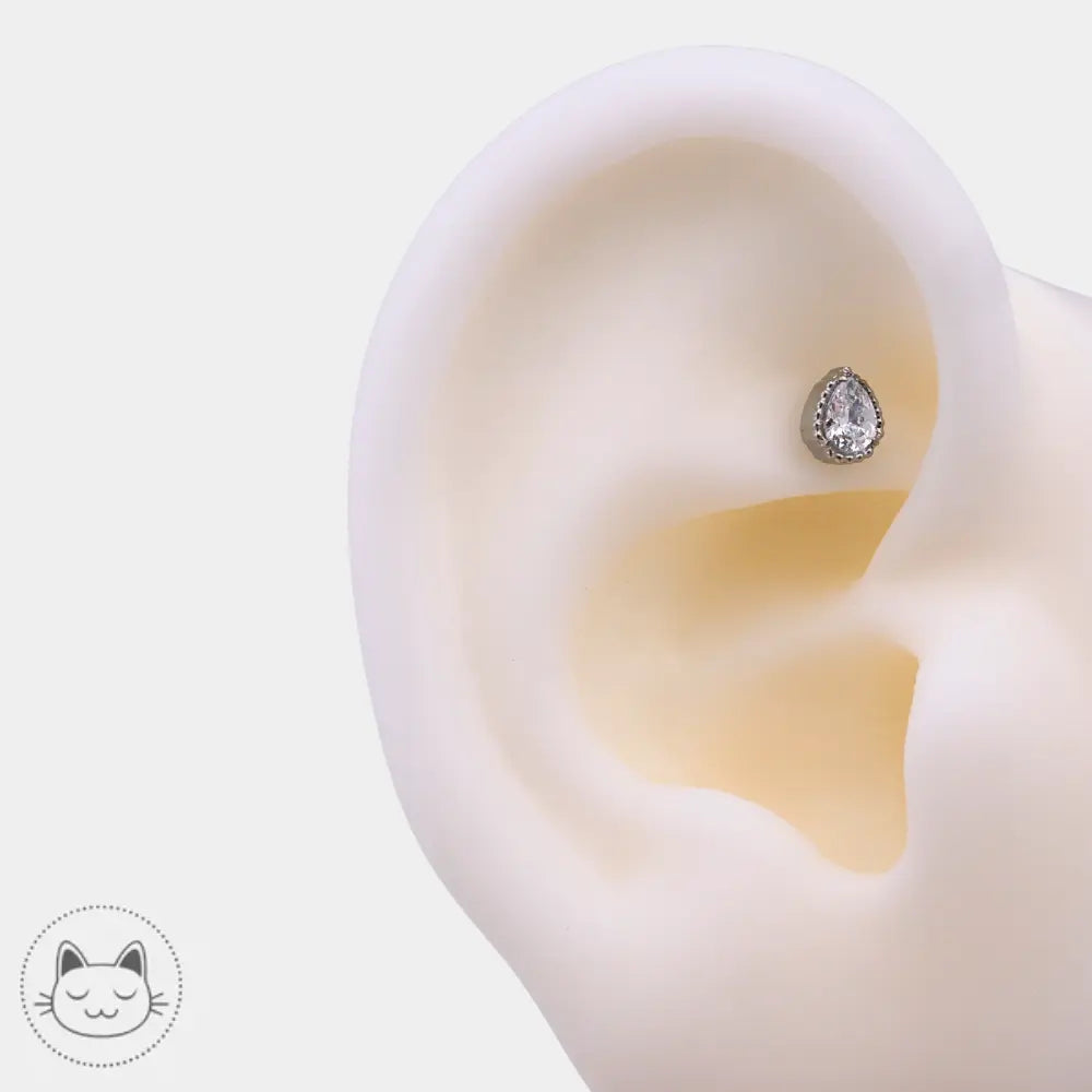 Piercing titane Milgrain Pear compatible NeoMetal