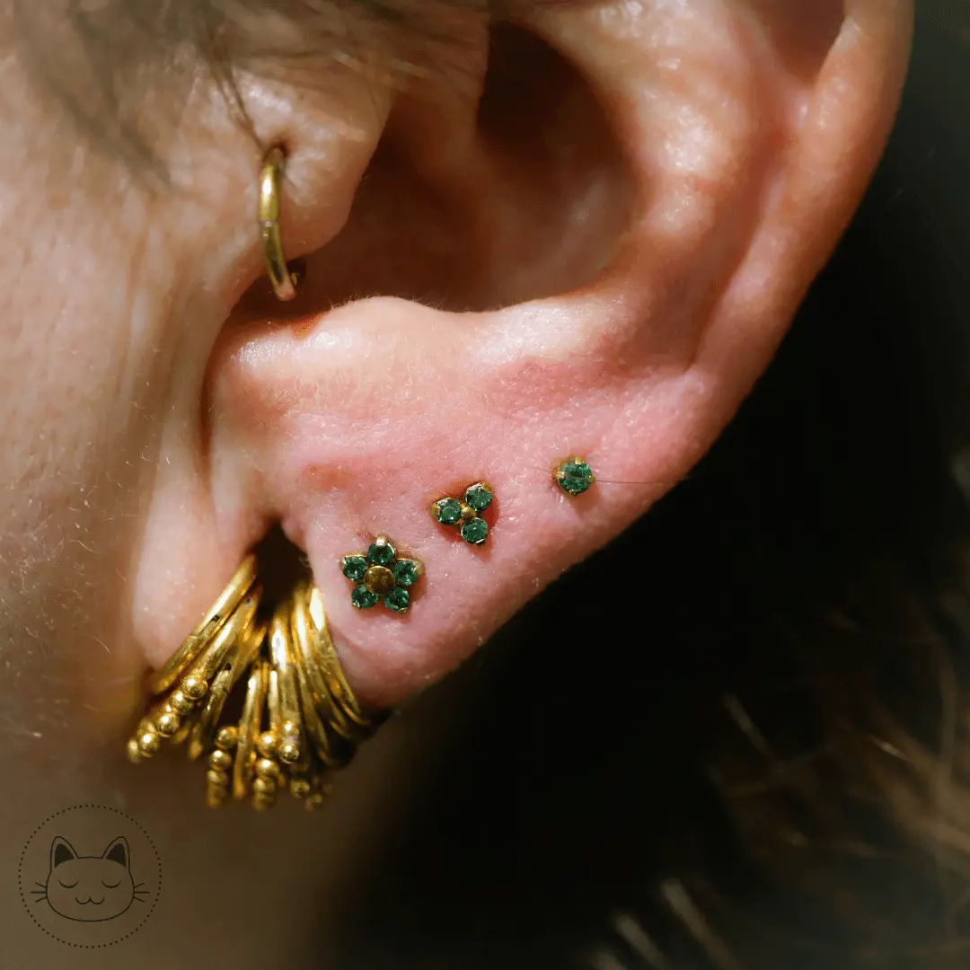 Prong zircon vert NeoMetal hypoallergénique